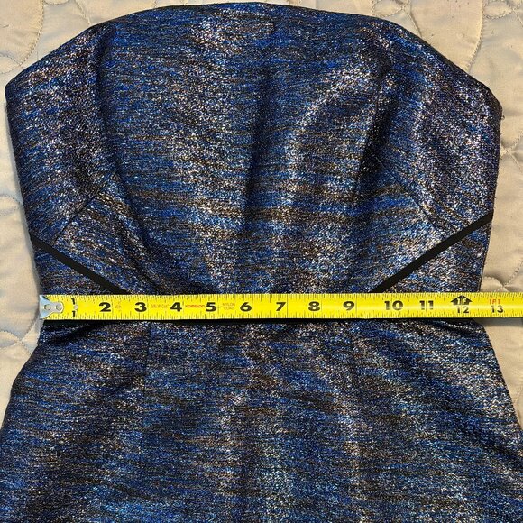 NWT J. Crew Collection Metallic Strapless Blue Black Evening Mini Dress… - Picture 5 of 8